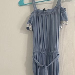 Coupe Collection Blue Striped Jumpsuit